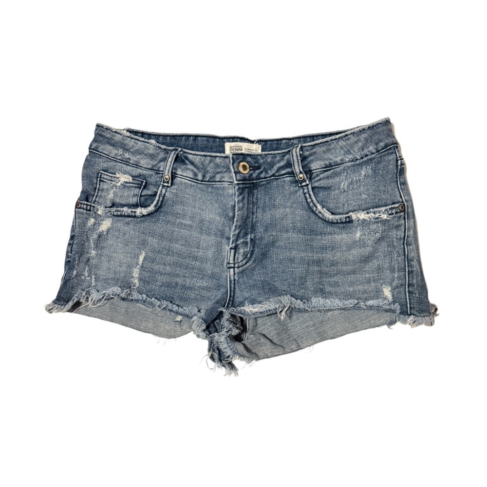 Zara Distressed Blue Jean Shorts
